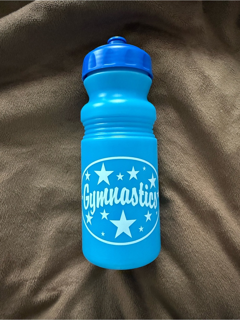 Blue Gymnastics Water Bottle with Star Design
